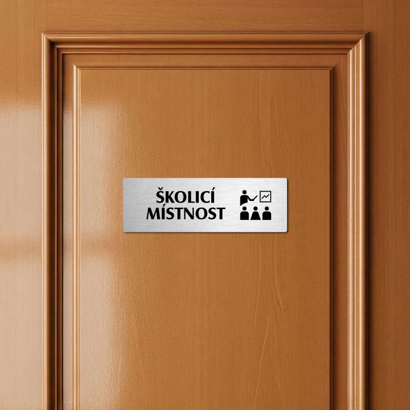 Školicí místnost, 200x66mm, stříbrná popiska 